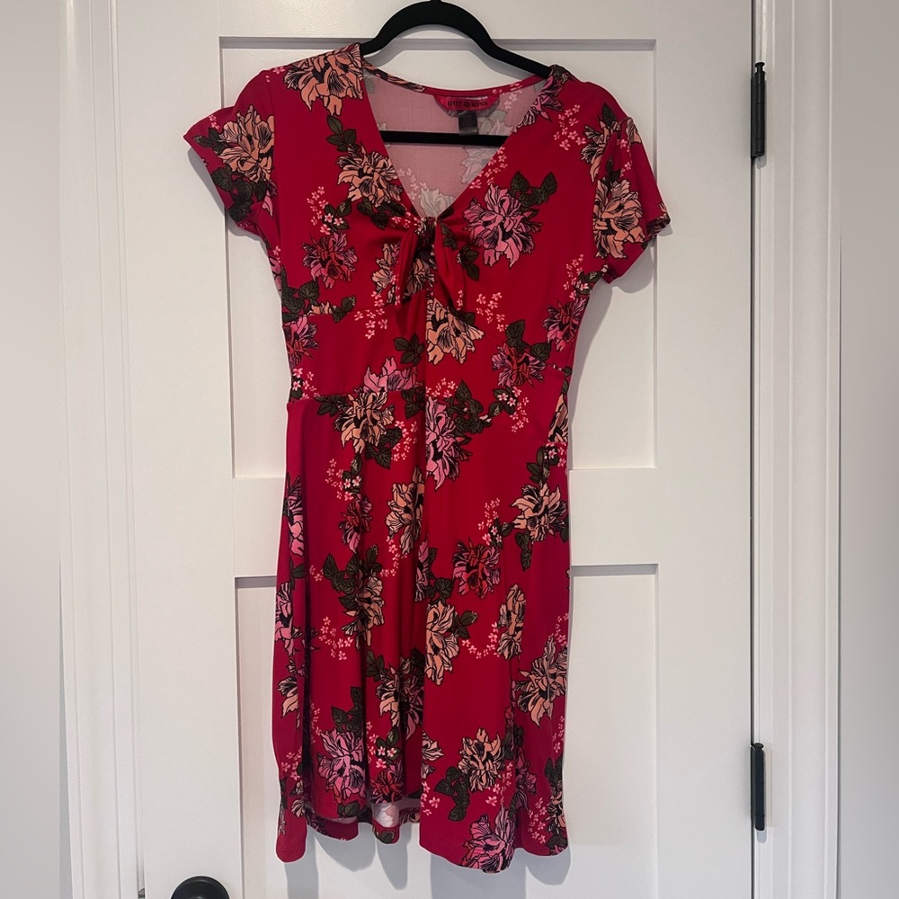 Red floral dress